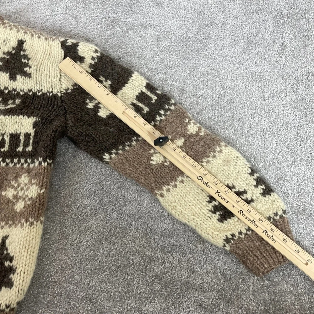 Vintage Wool Sweater Mens Medium Nordic Chunky Knit Christmas Reindeer Snowflake